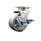 Service Caster 4'' V-Groove Semi Steel Swivel Caster with Bronze Bearing and Brake SCC-20S420-VGBZ-TLB - alternate 1